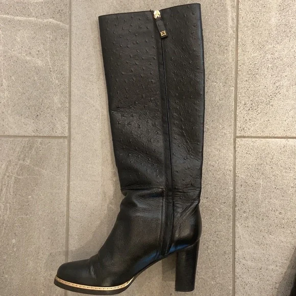 ESCADA Leather Knee-high Boots, Sz 39 - Picture 6 of 16